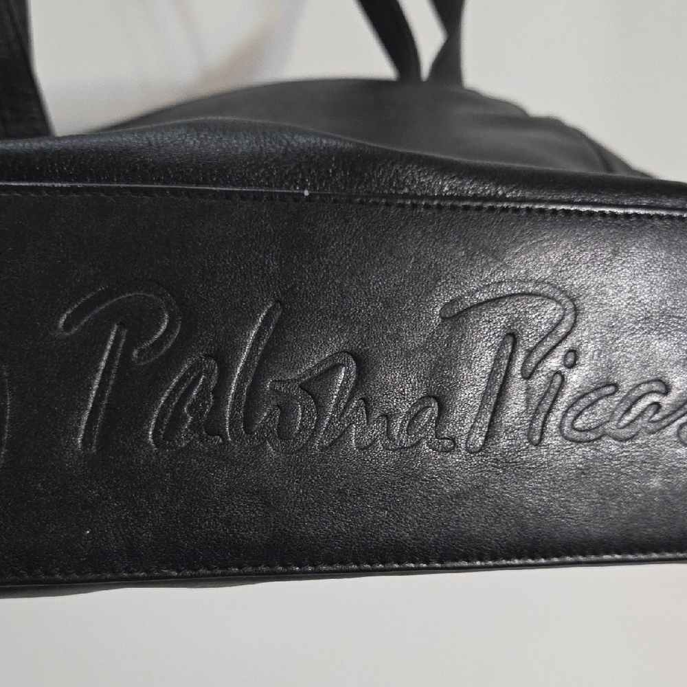 Paloma Picasso Black Shoulder Bag with Gold Logo - Picture 8 of 16